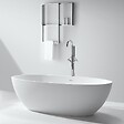 THALASSOR - LOUNGE 150 - Baignoire ilot en Solid Surface 150 x 73 x 52(h) cm - vignette