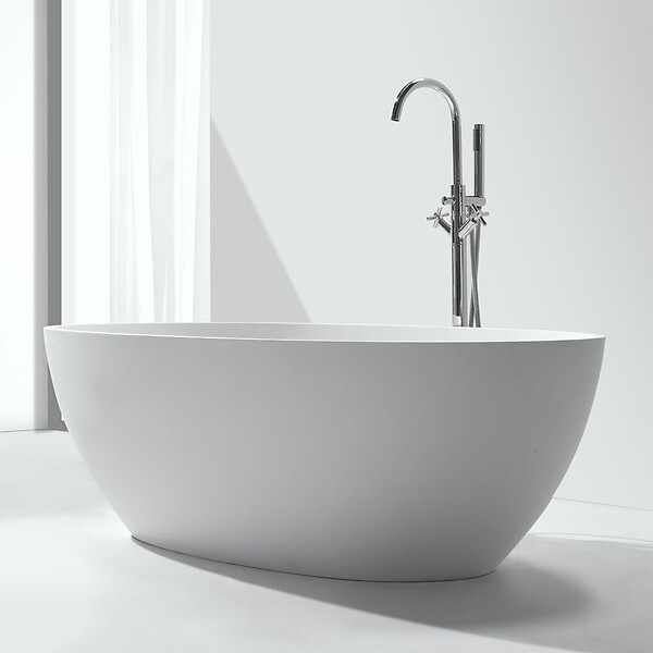 THALASSOR - LOUNGE 150 - Baignoire ilot en Solid Surface 150 x 73 x 52(h) cm - large