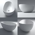 THALASSOR - COCOON 150 - Baignoire ilot en Solid Surface 150 x 78 x 55(h) cm - vignette