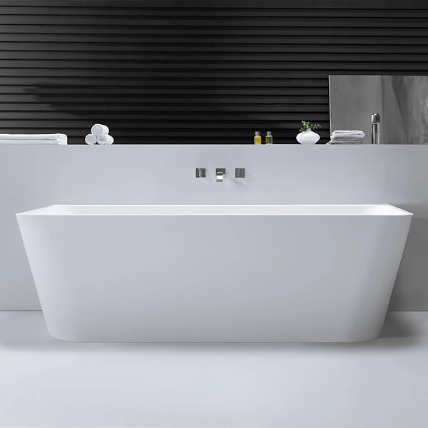 THALASSOR - LOVE 160 - Baignoire semi-ilot en Solid Surface 160 x 85 x 56(h) cm - large
