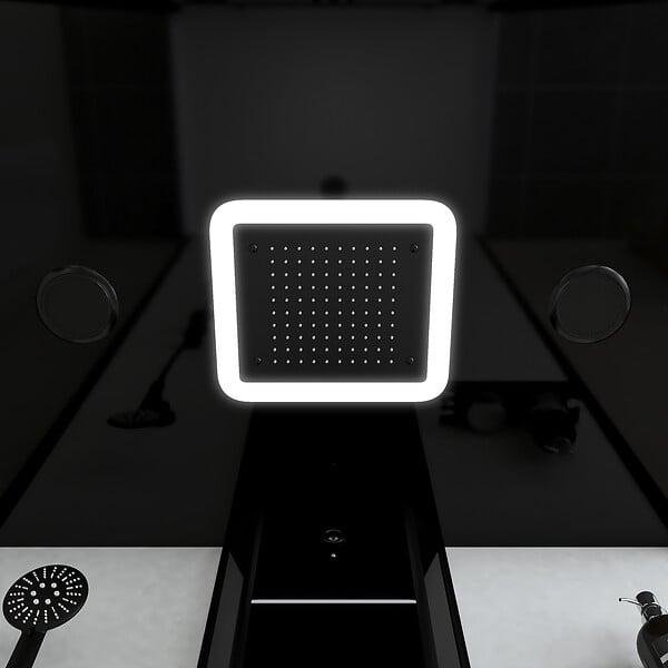 AURLANE - Cabine de douche rectangle 115x90x218 cm - Fonction HAMMAM, Jets Hydromassants, Led et Bluetooth - large