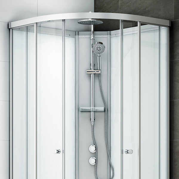 THALASSOR - Cabine douche 140 x 90 SILVER Blanc rectangulaire gauche - large