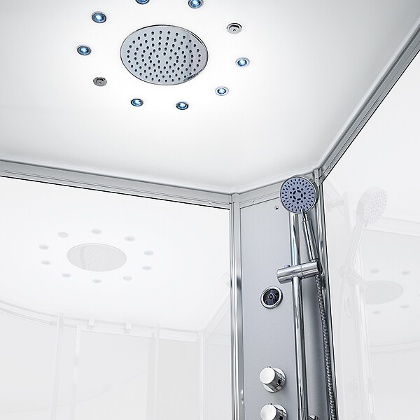 THALASSOR - Cabine douche hydromassante 90 x 90 SILVER Blanc quart de rond - large
