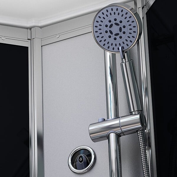 THALASSOR - Cabine douche hydromassante 120 x 90 SILVER Blanc asymétrique gauche - large