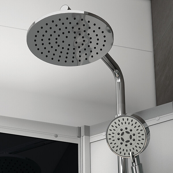 THALASSOR - Cabine douche 90 x 90 SILVER Noir quart de rond - large