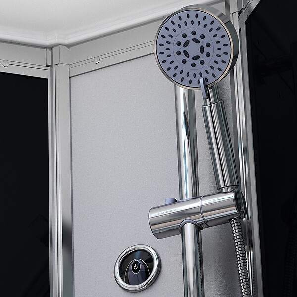 THALASSOR - Cabine douche hydromassante 90 x 90 SILVER Noir quart de rond - large