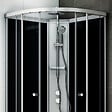 THALASSOR - Cabine douche 120 x 80 SILVER Noir rectangulaire gauche (accès angle) - vignette