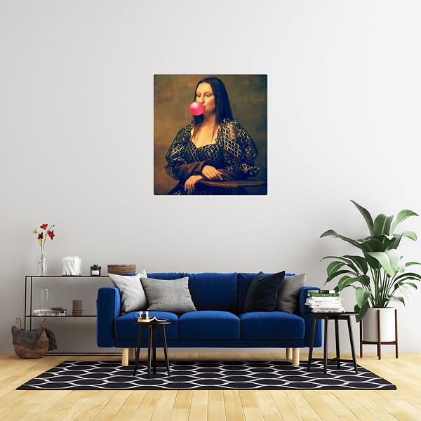 CEANOTHE - Tableau sur verre synthétique Mona Lisa gum 90x90 cm - large
