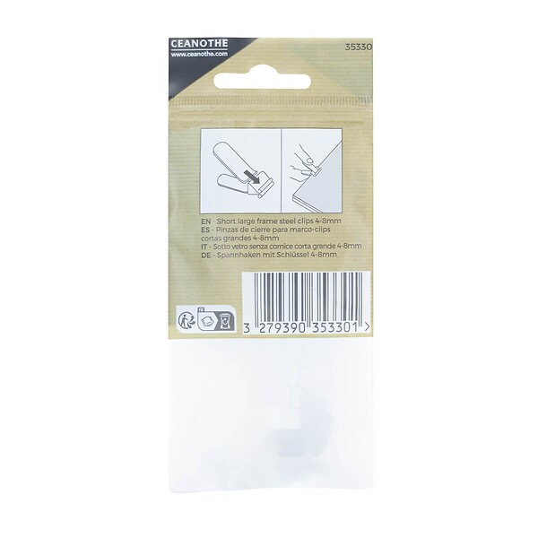 CEANOTHE - Sachet 6 pinces sous verre courte 4-8mm - large