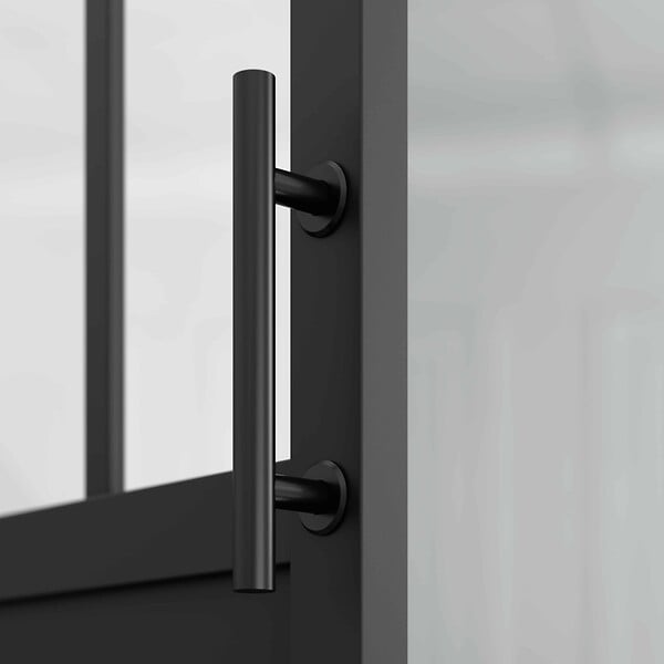 COULICOOL - Porte Coulissante avec Rail - Atelier Noire 83 cm - Avec poignée - large