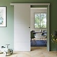 COULICOOL - Porte Coulissante avec Rail - Prépeinte Ligne 73 cm - Avec butée - vignette