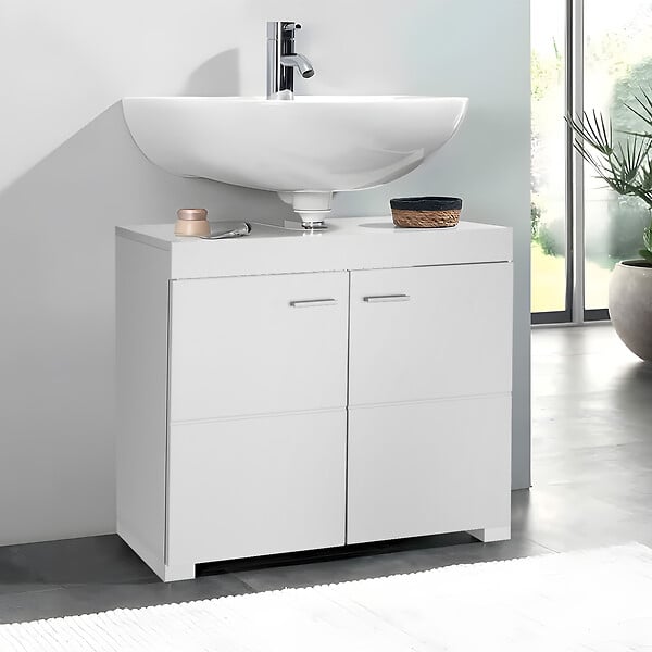 TECTAKE - Meuble sous-lavabo Idris, 2 compartiments, capacité de charge env. 35 kg - large