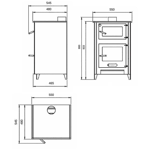 INTERSTOVES - Poêle à bois avec four Rosa 10 | Bûches 50cm - - large
