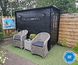 TIMBELA - Abri de jardin en bois - H198 x l239 x L144 cm / 2.63 m2 AVEC SOL TRAITÉ - M306+M306G - vignette