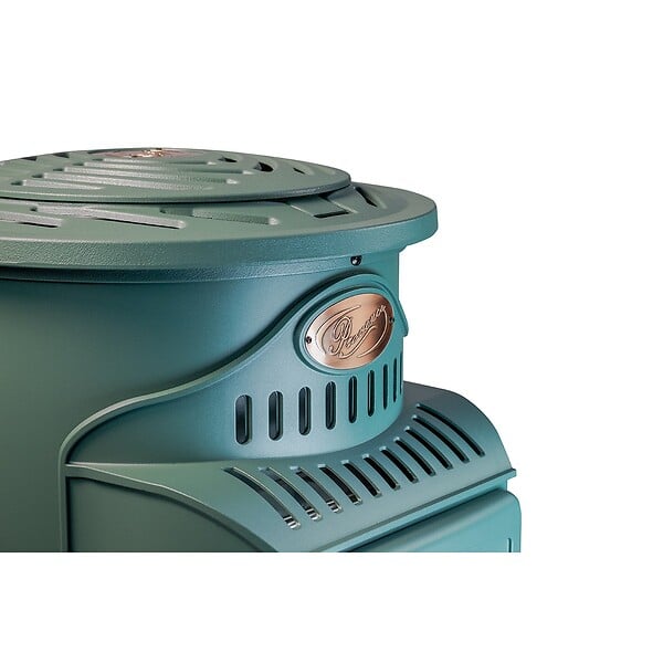 UNIVERSAL - Poele à gaz 3,4 KW Vert Fonte véritable Effet poêle à bois + Tuyau gaz + détendeur butane Provence UNIVERSAL - large