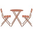 OVIALA - Table de terrasse ronde pliante et 2 chaises pliantes terracotta - Annecy - vignette