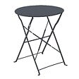 OVIALA - Table de terrasse ronde pliante et 2 chaises pliantes anthracite - Annecy - vignette