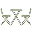 OVIALA - Table de terrasse ronde pliante et 2 chaises pliantes vert tilleul - Annecy - vignette