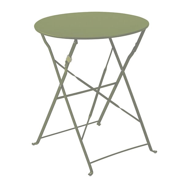 OVIALA - Table de terrasse ronde pliante et 2 chaises pliantes vert tilleul - Annecy - large