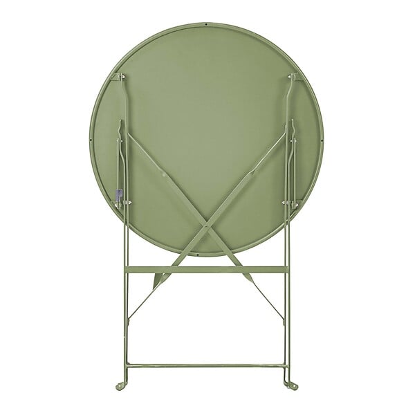OVIALA - Table de terrasse ronde pliante et 2 chaises pliantes vert tilleul - Annecy - large