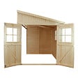 TIMBELA - TIMBELA M339  Abri de Jardin en Bois Naturel (sans paroi latérale) - H243xl216xL318 cm/6 m2 - vignette