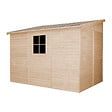 TIMBELA - TIMBELA M339A  Abri de Jardin en Bois Naturel (avec paroi latérale) -H244xl218xL318 cm/6 m2 - vignette