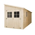 TIMBELA - Abri de Jardin en Bois Naturel (avec paroi latérale) - H244xl218xL514 cm/10 m2 - M341A - vignette
