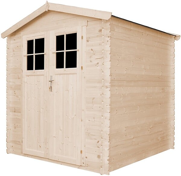 TIMBELA - Abri de jardin en bois - porte verrouillable de haute qualité - I216xL206xH218 cm/3.53 m2 - M343F - large