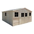 TIMBELA - Abri de Jardin en Bois Naturel - H246x418x522 cm / 20 m² - M333 - vignette