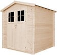 TIMBELA - Abri de jardin en bois AVEC SOL TRAITÉ - I216xL206xH218 cm/3.53 m2 - porte verrouillable de haute qualité - M343F+M343G - vignette