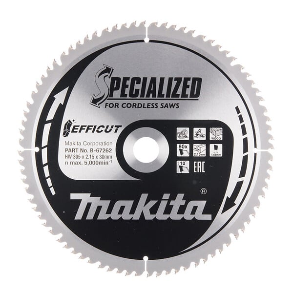 MAKITA - Lames carbure "EFFICUT" pour bois, pour scies radiales à batterie MAKITA - large