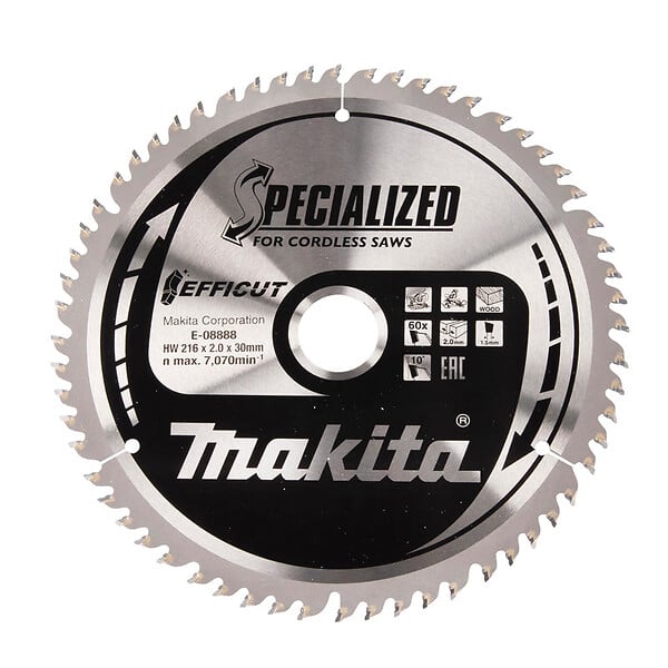 MAKITA - Lames carbure "EFFICUT" pour bois, pour scies radiales à batterie MAKITA - large