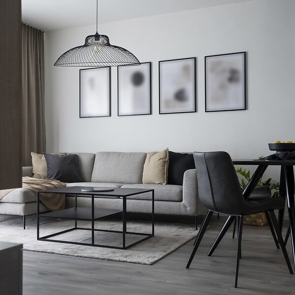 C-CREATION - Suspension métal Simars Noire 70cm - large