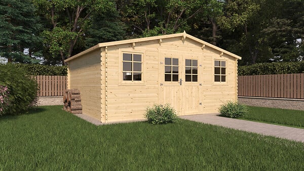 CERLAND - Abri bois VALLO SU - 17.08 m² - L.480xH.236,5xP.398cm - large