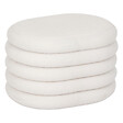 ATMOSPHERA - Pouf avec coffre en tissu à bouclettes Blanc 59 x 45 cm - vignette