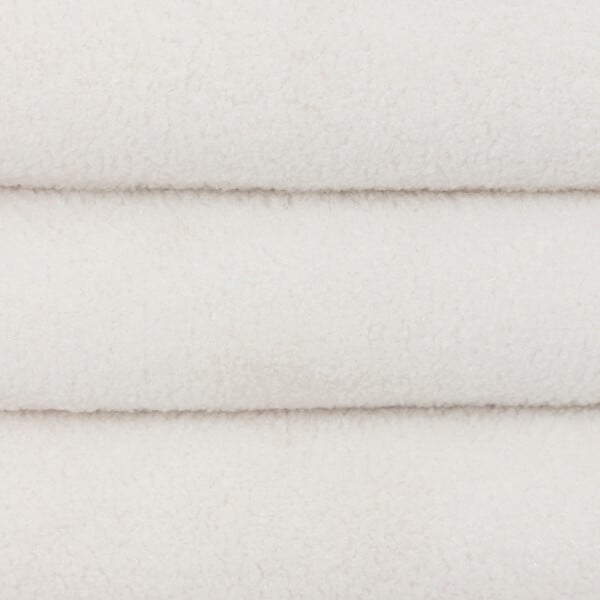 ATMOSPHERA - Pouf avec coffre en tissu à bouclettes Blanc 59 x 45 cm - large