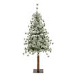 FEERIC LIGHTS & CHRISTMAS - Sapin de Noël artificiel Vert clair enneigé avec pied en bois et métal H 150 cm - vignette