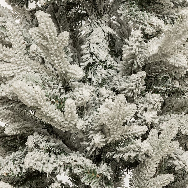 FEERIC LIGHTS & CHRISTMAS - Sapin de Noël artificiel vert floqué blanc et pailleté dans un pot argenté H 150 cm - large