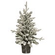 FEERIC LIGHTS & CHRISTMAS - Sapin de Noël artificiel vert floqué blanc et pailleté dans un pot argenté H 70 cm - vignette