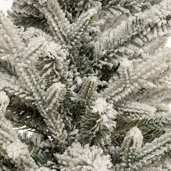 FEERIC LIGHTS & CHRISTMAS - Sapin de Noël artificiel vert floqué blanc et pailleté dans un pot argenté H 70 cm - large