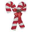 FEERIC LIGHTS & CHRISTMAS - Déco de Noël Sucre d'orge double rouge et blanc avec noeud satin H 46 cm - vignette