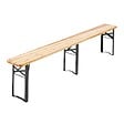OVIALA - Ensemble brasserie table et bancs de jardin en bois 220 cm - Munich - vignette