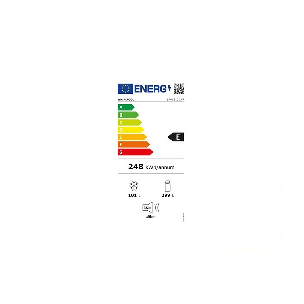 WHIRLPOOL - Réfrigérateur Combiné Intégrable à Glissières 400l - SP408102FR - large