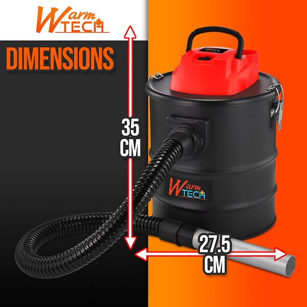 WARM TECH - Vide cendres 800W 15L avec soufflerie - large