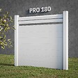MON MARCHE DECO - Kit Clôture PRO PVC Blanc H. 180 cm - 2 Lisses claire-voie + 7 Soubassements - 11,30 m - vignette