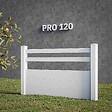 MON MARCHE DECO - Kit Clôture PRO PVC Blanc H. 120 cm x L. 11.30 m - 2 Lisses + 3 Soubassements - vignette