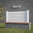 MON MARCHE DECO - Kit Clôture PRO PVC Blanc H. 90 cm - 7 Lisses claire-voie - 11,30 m - vignette