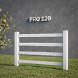 MON MARCHE DECO - Kit Clôture PRO PVC Blanc H. 120 cm x L. 11.30 m - 4 Lisses - vignette