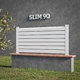 MON MARCHE DECO - Kit Clôture SLIM PVC Blanc H. 90 cm - 7 Lisses claire-voie - 5,60 m - vignette