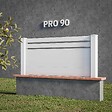MON MARCHE DECO - Kit Clôture PRO PVC Blanc H. 90 cm x L. 11.30 m - 2 Lisses + 3 Soubassements - vignette